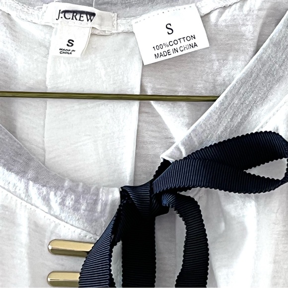 J. Crew Light knit sample shirt small with tie, gold bars and twisted back Small - Picture 10 of 10